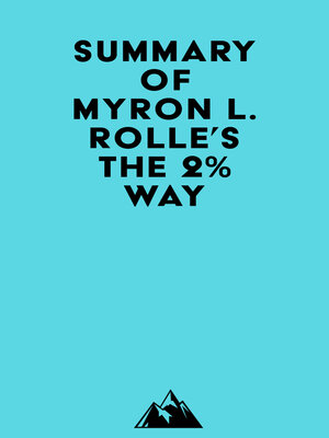 cover image of Summary of Myron L. Rolle's the 2% Way
